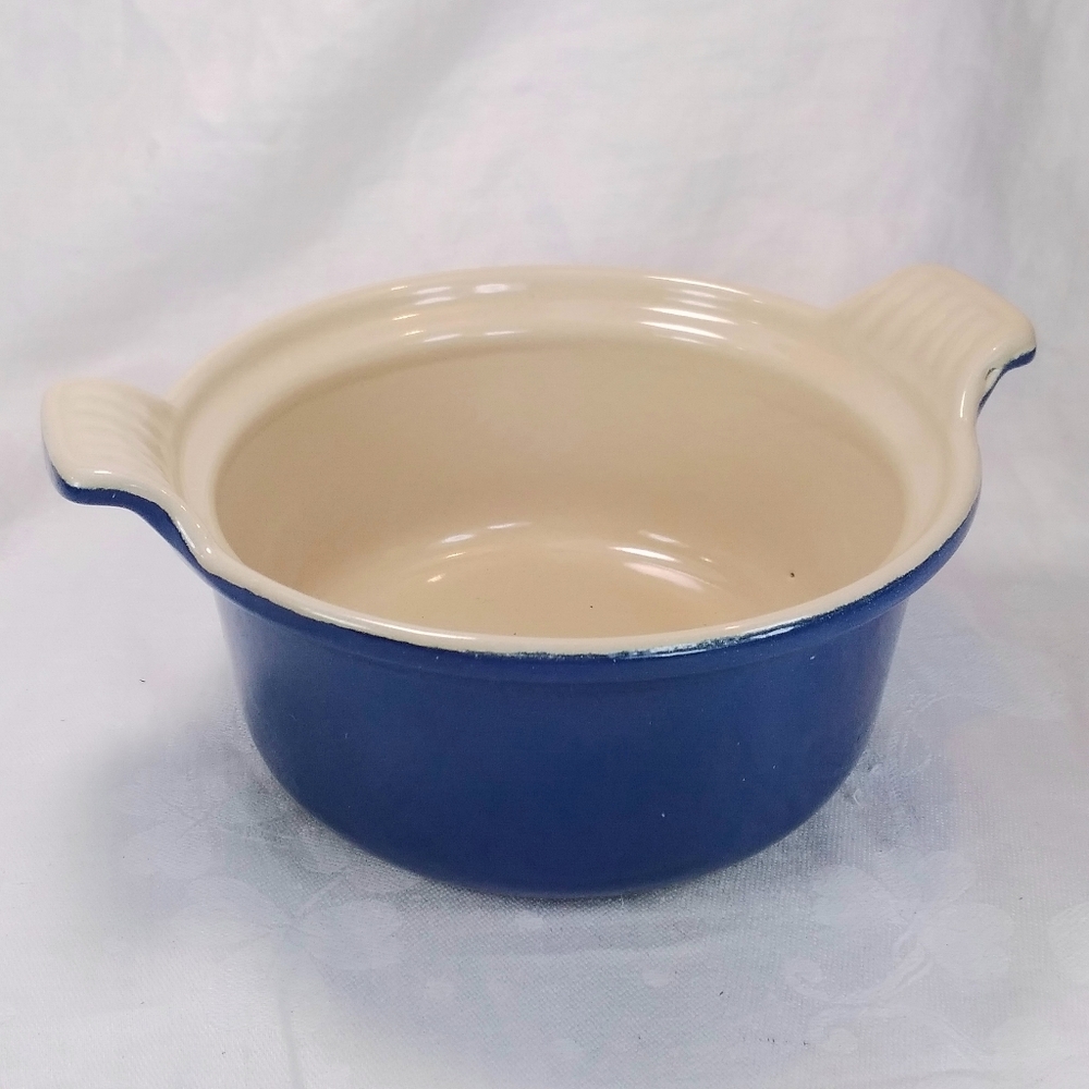 Le Creuset #14 Blue Enamel Cast Iron Mini Casserole Pot Cocotte Individual *READ